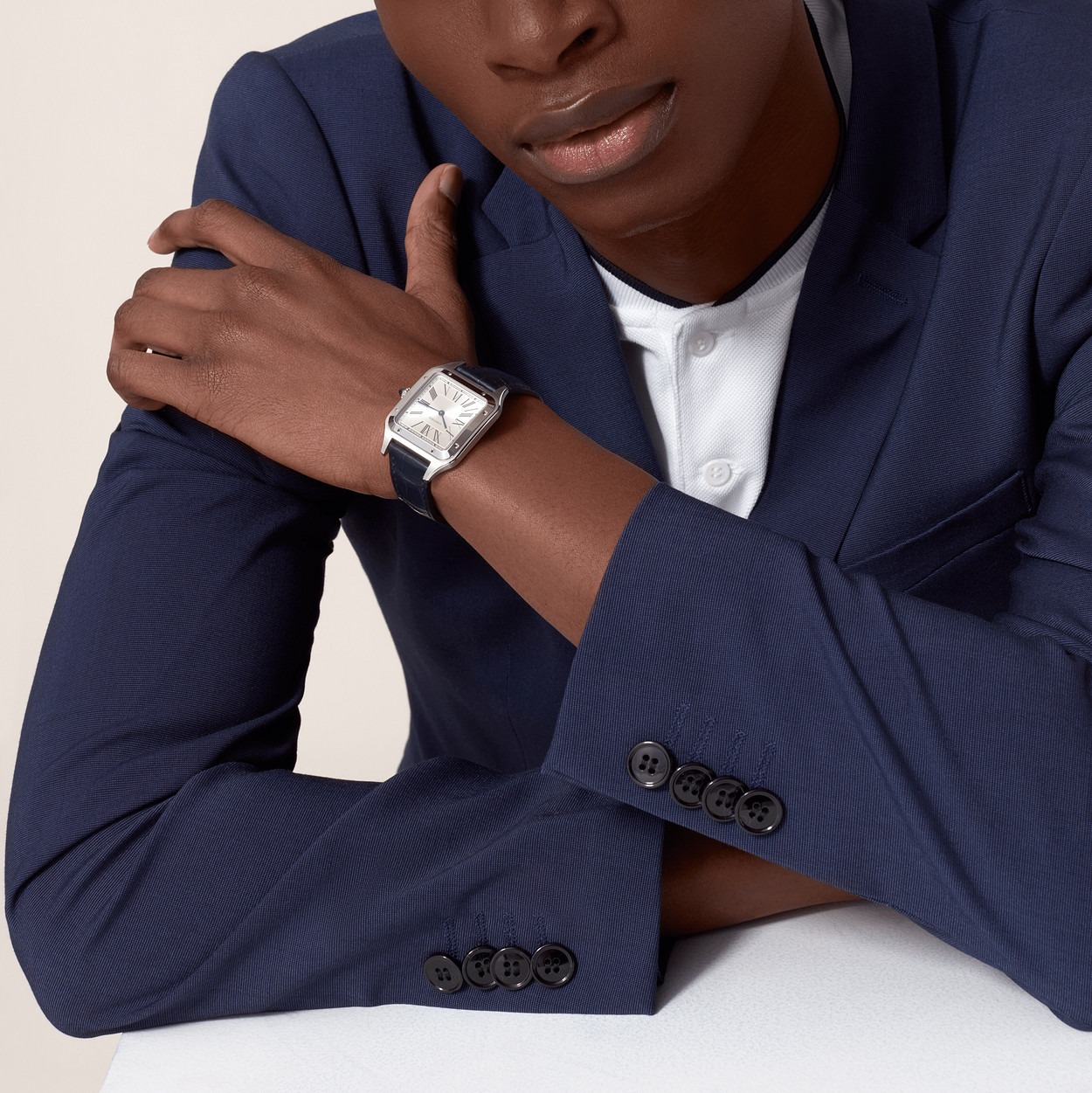 Santos Dumont Bleu Blanc Grand Modele vue 9